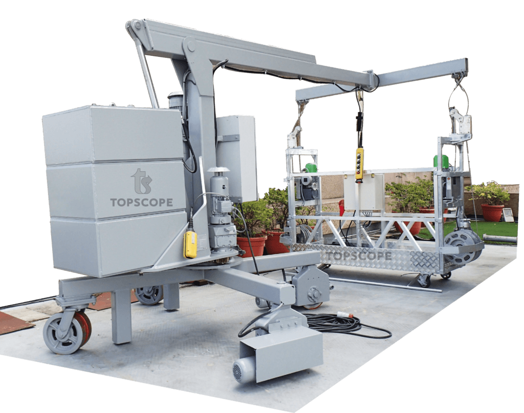 PMO Building - Trackless Mobile Davit System with Self-Powered Gondola