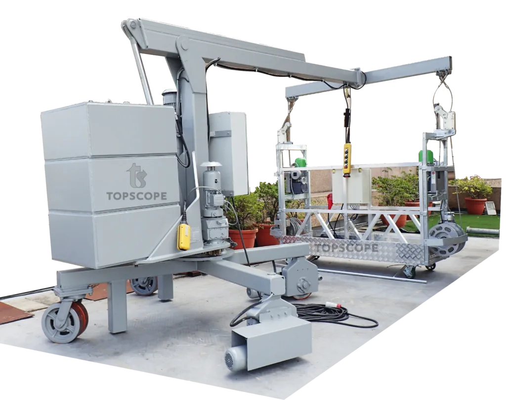 PMO Building - Trackless Mobile Davit System with Self-Powered Gondola