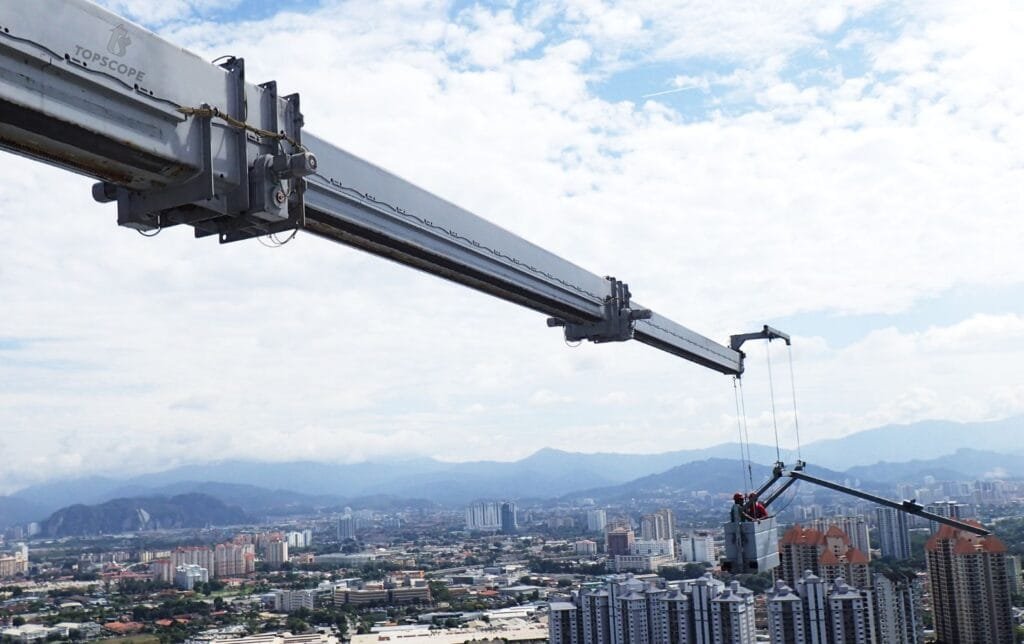 Long Reach Telescopic BMU with Articulated Cradle Arm