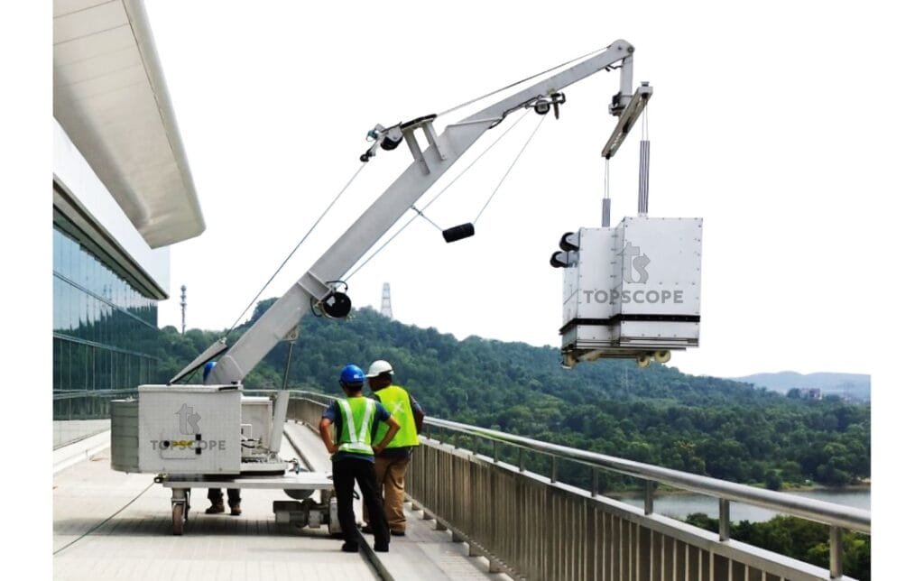 Trackless Mobile Davit BMU with Telescopic Arm