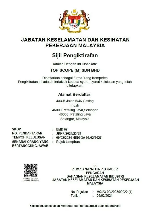 certified company by JKKP