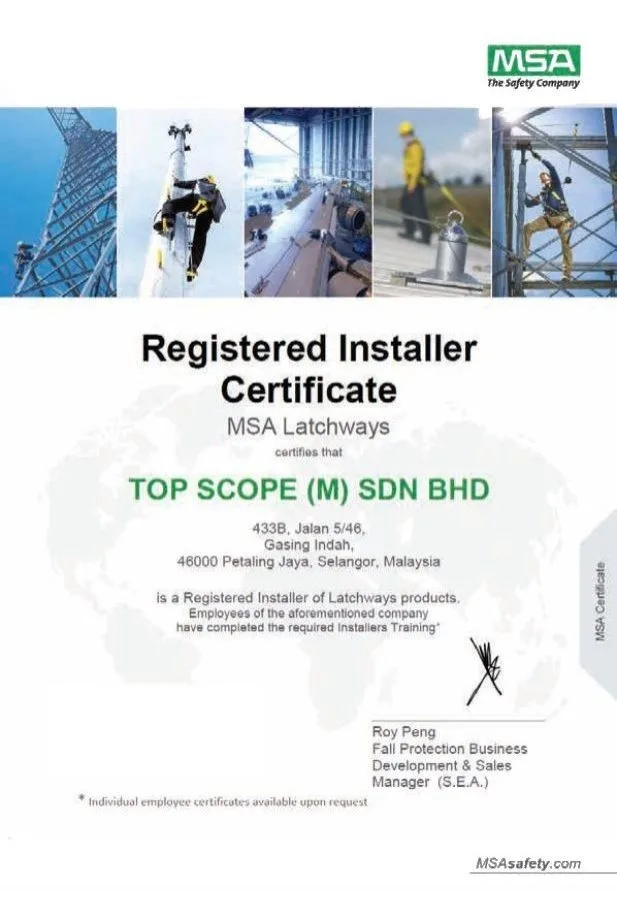 certified company by MSA